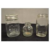 Assorted Vintage Glass Jars, Hazel Atlas, 3 Pcs Assorted Vintage Glass Jars, Hazel Atlas, 3 Pcs