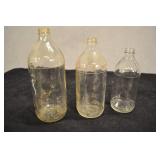 Glass Product Bottles, Vintage, 3 Pcs Glass Product Bottles, Vintage, 3 Pcs