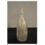 Glass Wine Bottle, Vintage, Clear Glass, 12" Tall Glass Wine Bottle, Vintage, Clear Glass, 12" Tall