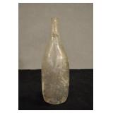 Glass Wine Bottle, Vintage, Clear Glass, 12" Tall