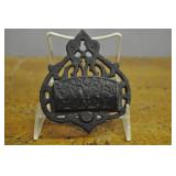 Cast Iron Match Safe, Vintage, Floral Motif