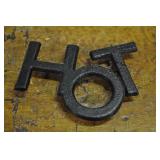 Cast Iron H O T Plate, 3" X 3 1/2"