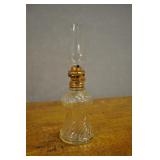 Oil Lamp Light, Vintage, Clear Glass With Twisted