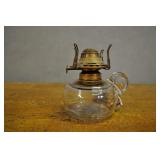 Oil Lamp Light, Vintage, Clear Glass