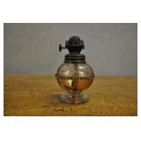 Oil Lamp, Vintage, Clear Glass With Raised Textur Oil Lamp, Vintage, Clear Glass With Raised Textur