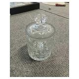 Crystal Canister Jar, With Lid 6 3/4" X 4 1/4"