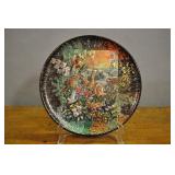 Display Plate, Jungle Scene Hand Painted Accents