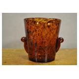 Blown Glass Ice Bucket, Leopard Print,