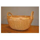 Round Wicker Basket, Double Handles, 18" Dia. Round Wicker Basket, Double Handles, 18" Dia.