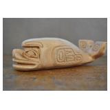 Pacific Northwest Carved Totem Whale 8" X 3"