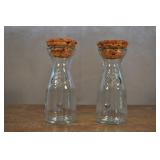 Pair Pint Carafes With Cork Stoppers Pair Pint Carafes With Cork Stoppers