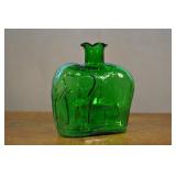 Elephant Bottle, Green Pressed Glass 6 1/2"h X Elephant Bottle, Green Pressed Glass 6 1/2"h X