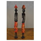 Pair African Folk Art Figurines, 12"h Pair African Folk Art Figurines, 12"h