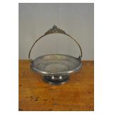 Cake Basket, Antique, Silver And Brass, Hand Stamp Cake Basket, Antique, Silver And Brass, Hand Stamp