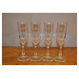 Crystal Stemware, Set Of 4, 8"