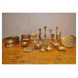 Brass Candlesticks, Burners, Assorted Misc, Metal Brass Candlesticks, Burners, Assorted Misc, Metal