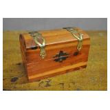 Mini Cedar Jewelry Trunk, Brass Hardware,