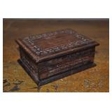 Carved Wooden Trinket Box, 5" X 3 1/2" Carved Wooden Trinket Box, 5" X 3 1/2"