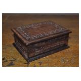 Carved Wooden Trinket Box, 5" X 3 1/2"