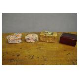 Jewelry Trinket Boxes, 4 Pcs Assorted Jewelry Trinket Boxes, 4 Pcs Assorted