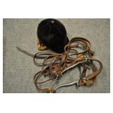 Horse Leathers And Riding Helmet Horse Leathers And Riding Helmet