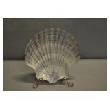 Glass Clamshell Candy Dish, 8 1/2" X 8 1/2" Glass Clamshell Candy Dish, 8 1/2" X 8 1/2"