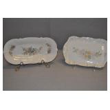 Bavarian Serving Trays, Vintage, Porcelain, 2 Pcs