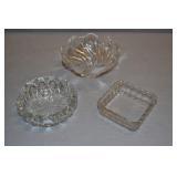 Glass Nappy Bowls, Assorted, 3 Pcs