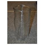 Glass Vase, Ribbed And Twisted, Clear Glass Glass Vase, Ribbed And Twisted, Clear Glass