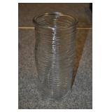 Glass Vase, Ribbed And Twisted, Clear Glass