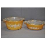 Pyrex Casserole Dishes, White Butterflies On