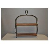 Wood And Metal Shelf, 18" X 23" Wood And Metal Shelf, 18" X 23"