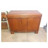 Vintage Solid Wood Cabinet Or Buffet, Carved