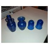 Blue Glass, Assorted Lot, Vases Blue Glass, Assorted Lot, Vases