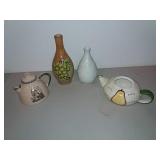 Tea Pots And Vases, Assorted