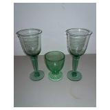 Stemware, Green Glass Stemware, Green Glass