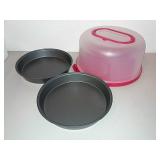 Cake Carrier And Pans Set Of 3 Cake Carrier And Pans Set Of 3
