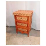 Wicker And Wood Chest Of Drawers.  18x15x29