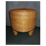 Wicker Round Stool With Metal Frame, 14x14. Wicker Round Stool With Metal Frame, 14x14.