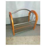 Magazine Holder, Wood And Metal. Magazine Holder, Wood And Metal.