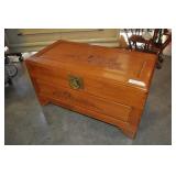 Solid Wood Chest, Hand Carved Panels