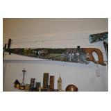 Hand Painted Cross Cut Saw, 45" Hand Painted Cross Cut Saw, 45"