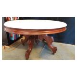 Mahogany Wood Coffee Table Granite Top Beveled Edg