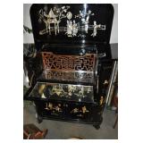 Black Lacquer Vintage Bar Cabinet