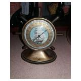 Brass Thermometer Ships Wheel, Glass Front, Brass Thermometer Ships Wheel, Glass Front,