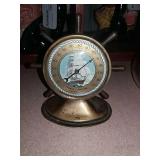 Brass Thermometer Ships Wheel, Glass Front,