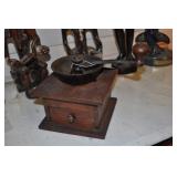 Antique Lap Coffee Grinder. Pine, Finger Joints