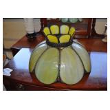 Large Antique Slag Glass Lamp Shade Large Antique Slag Glass Lamp Shade