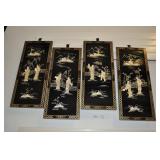 Chinoiserie Panels Of Asian Ladies, Chinoiserie Panels Of Asian Ladies,