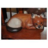 Sleepy Cat, Carved Wood, Painted 10.5" L Sleepy Cat, Carved Wood, Painted 10.5" L